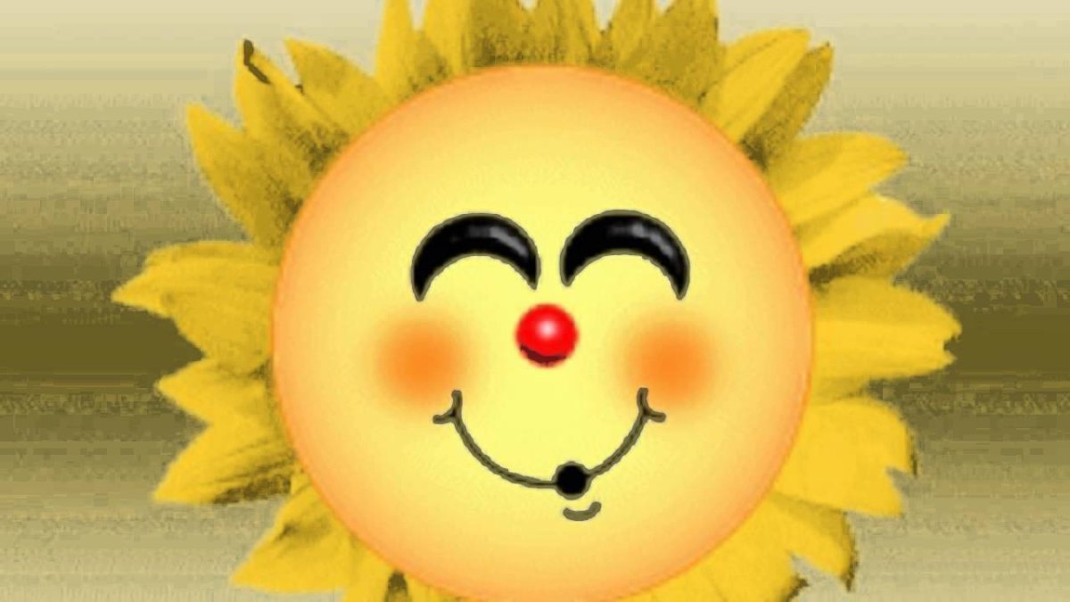 Анимированное солнышко с улыбкой