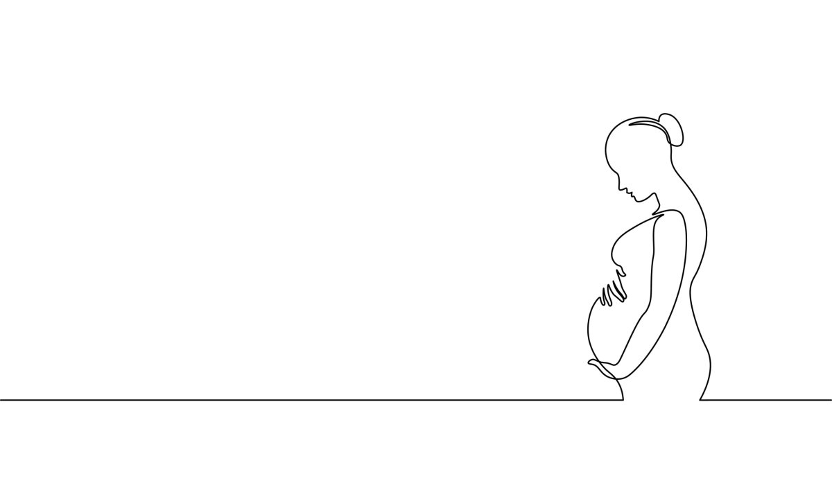 Беременные женщины рисунок одной линией