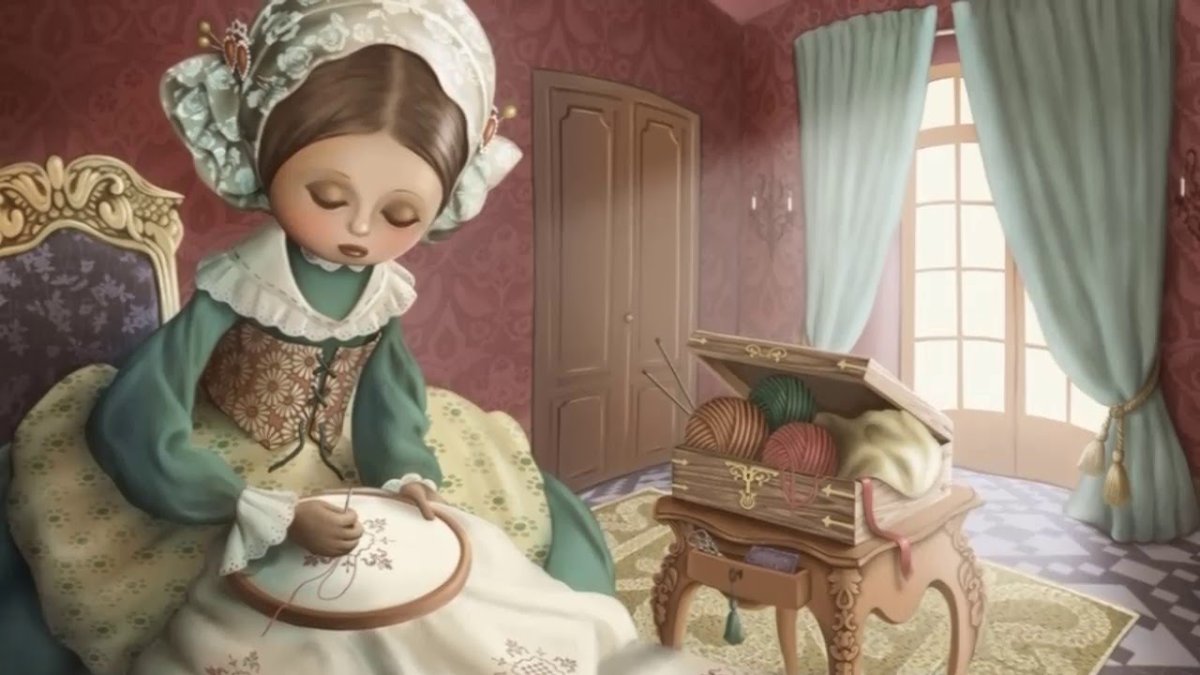 Рукодельница иллюстрация