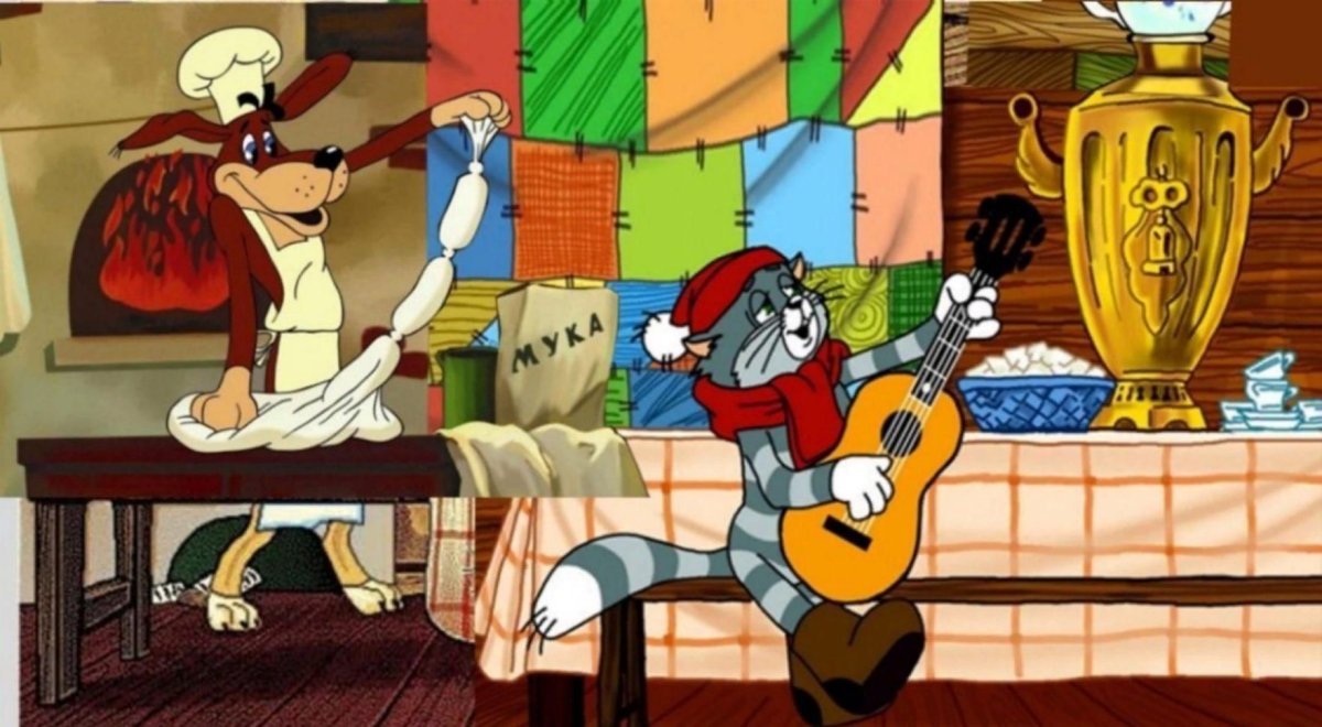 Кот Матроскин зима в Простоквашино