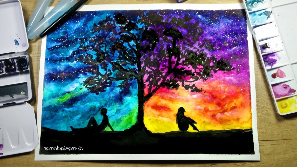 Акварельный скетч легкий