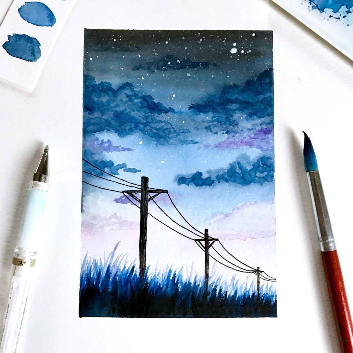 Олень красками