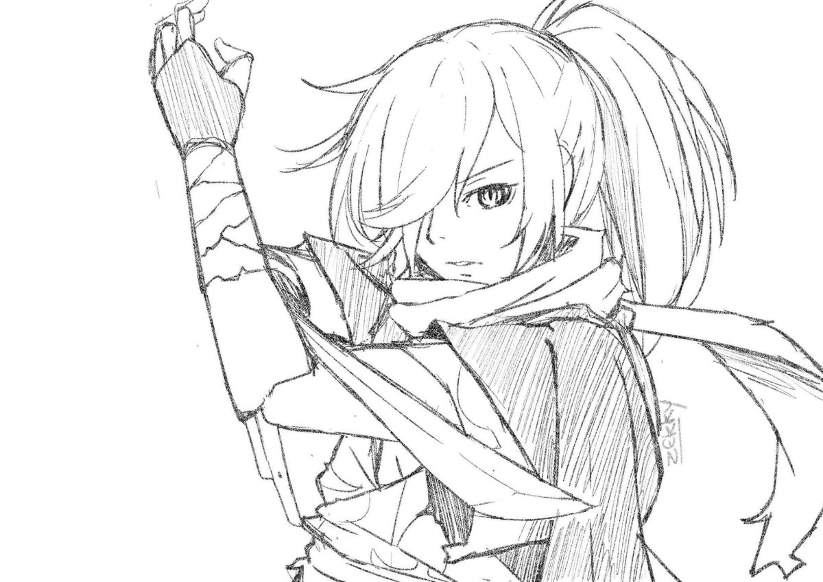 Аниме персонажи карандашом