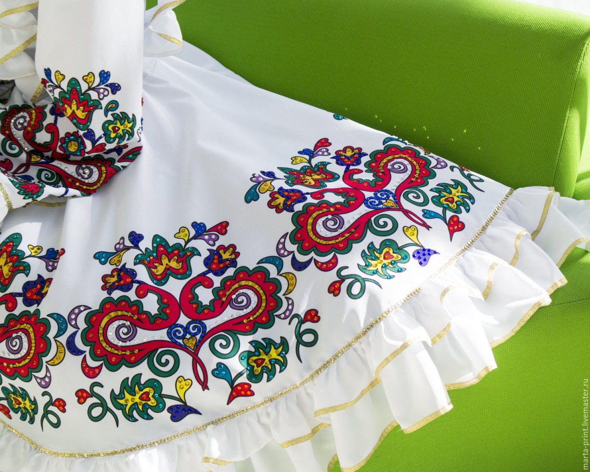 Татарский фартук с орнаментом