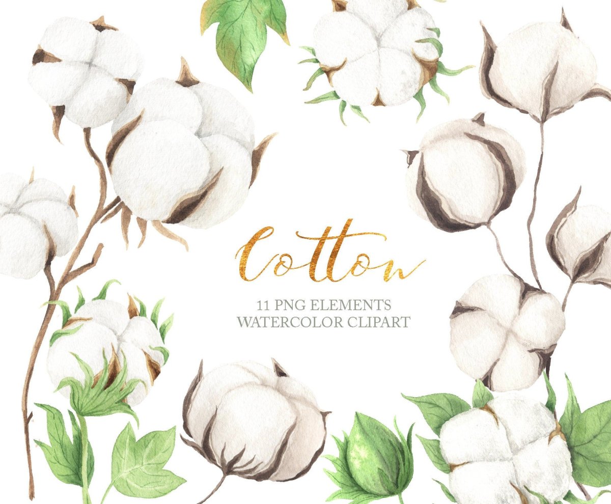 Акварельные цветы с хлопком