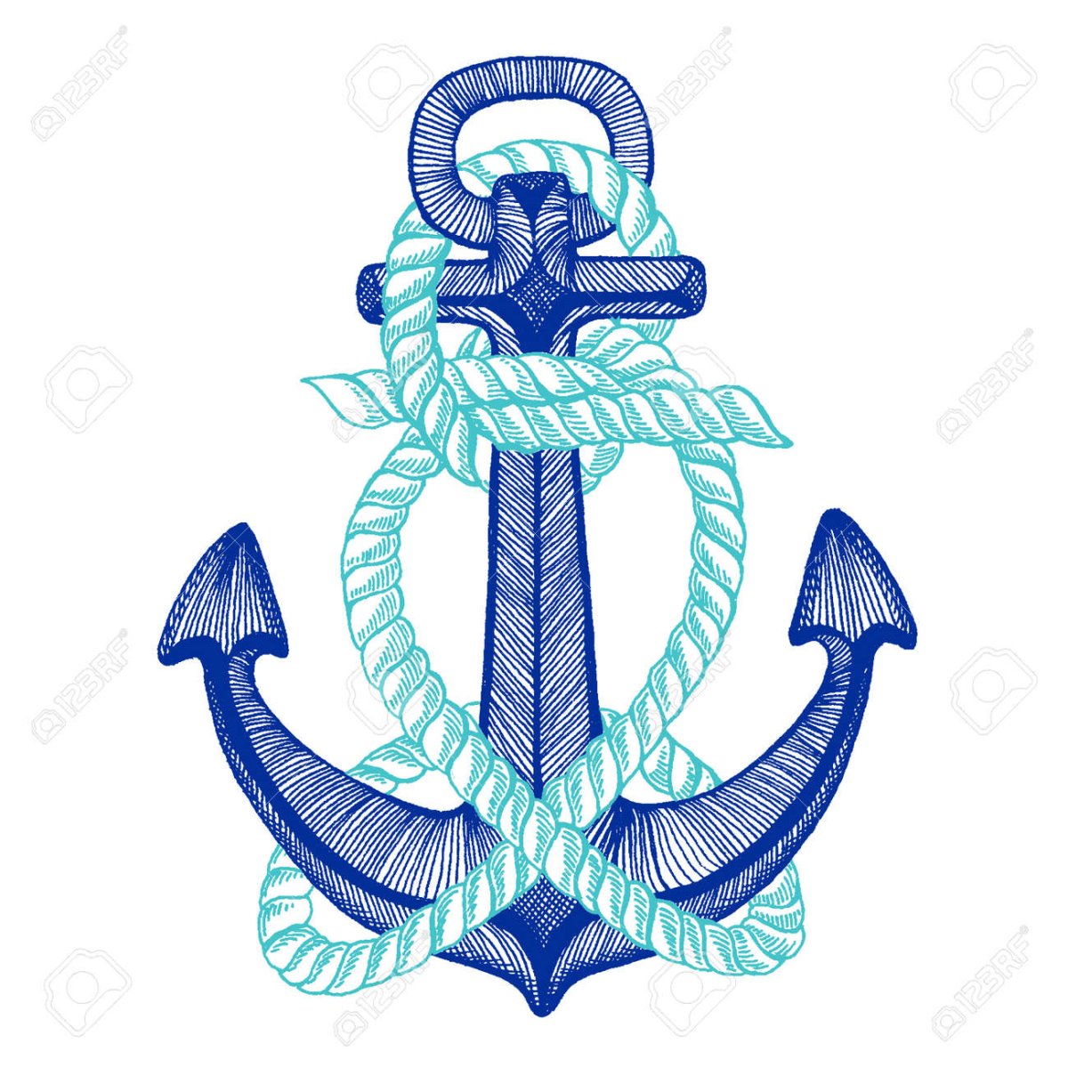 Якорь флота на белом фоне