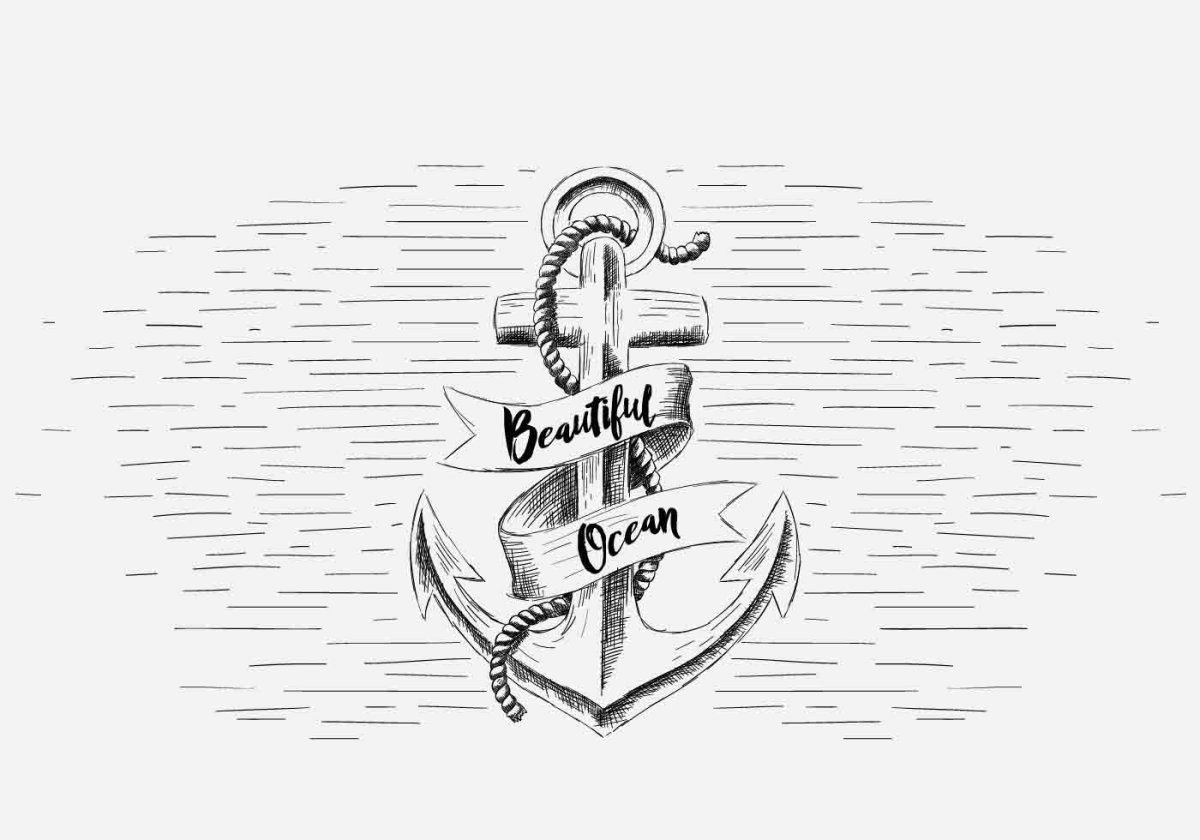 Флаг ВМФ И якорь гравировка