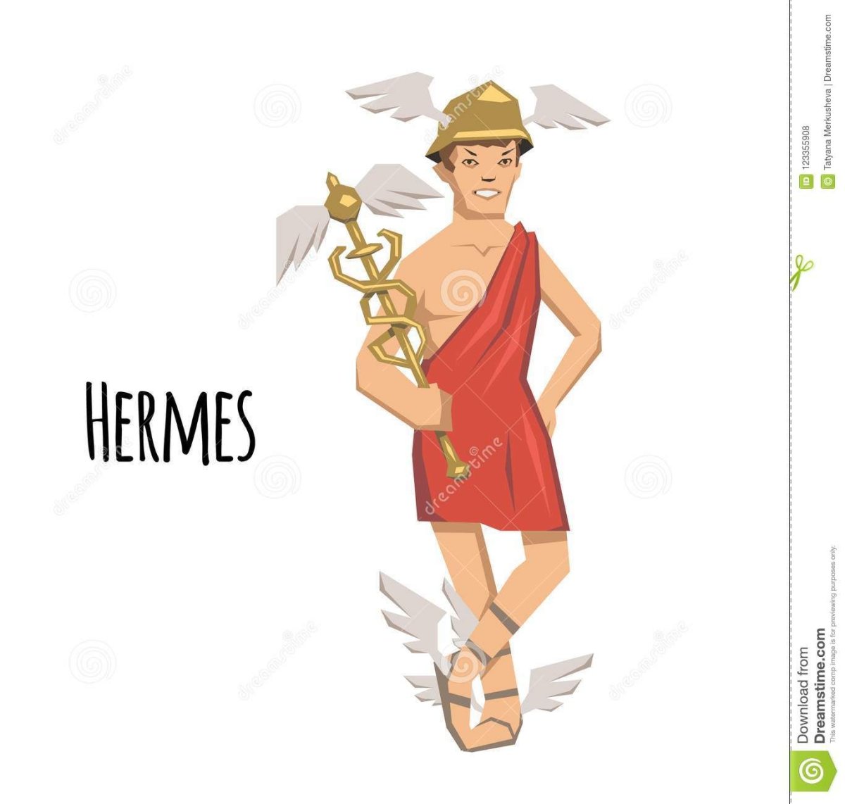Гермес Бог вектор