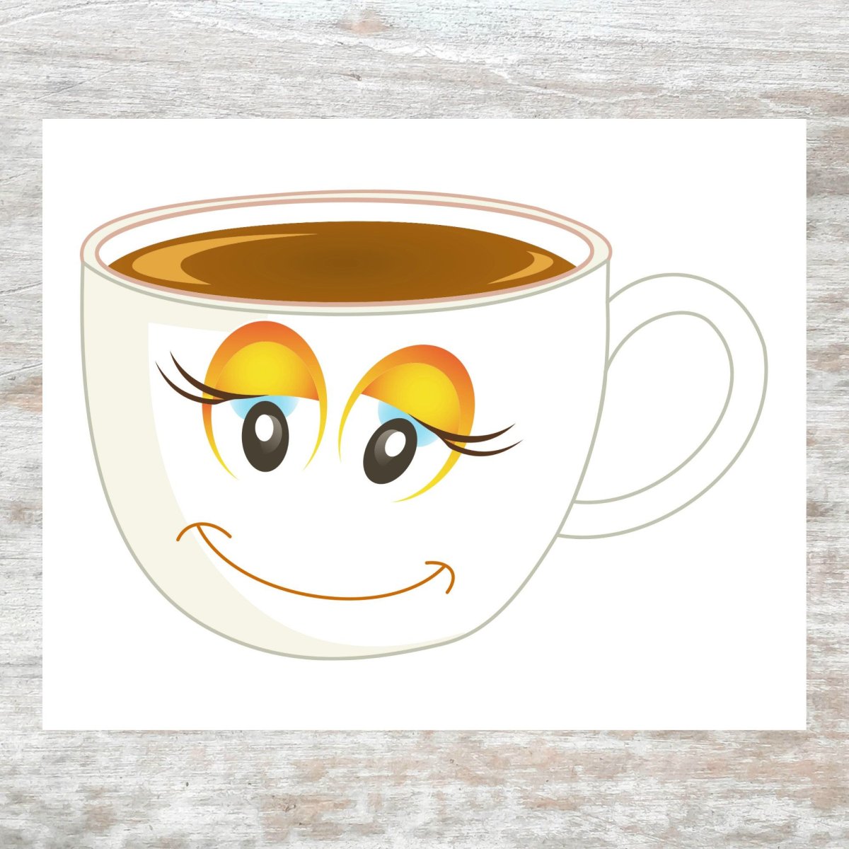 Кружка кофе с глазками