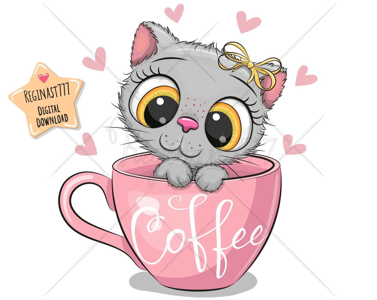 Нарисовать кошечку в кружке