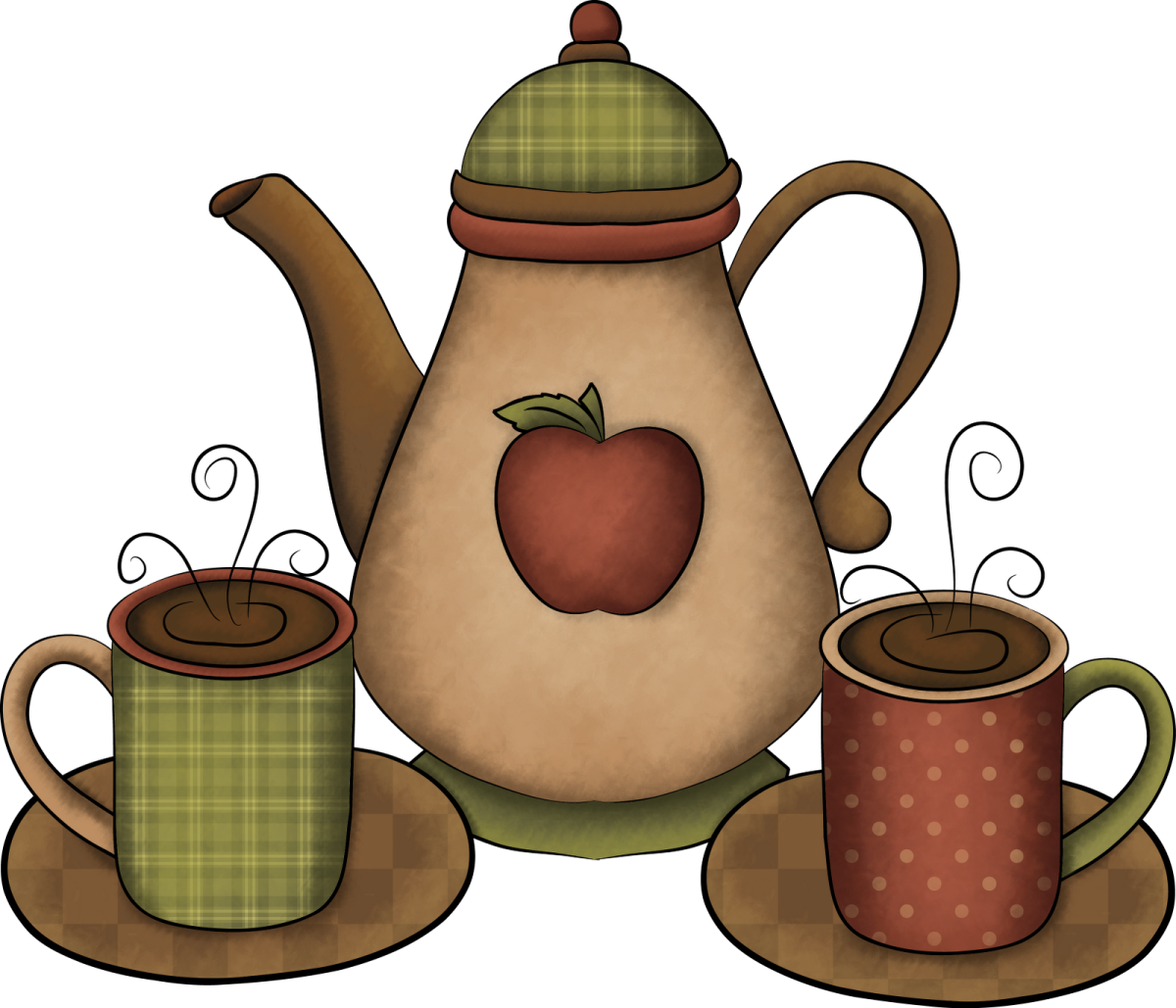 Мультяшный чайник с чашками