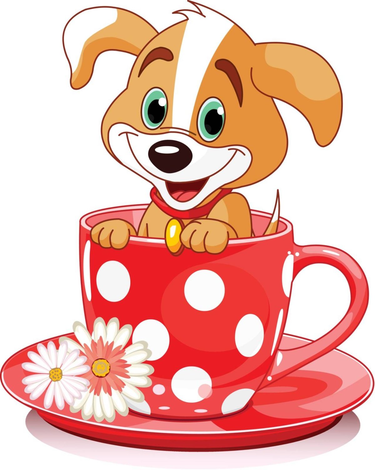 Щенок в чашке