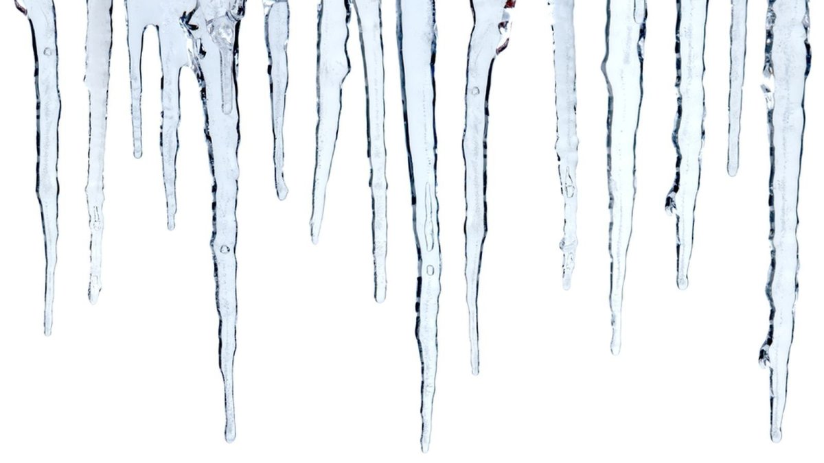 Сосульки на белом фоне