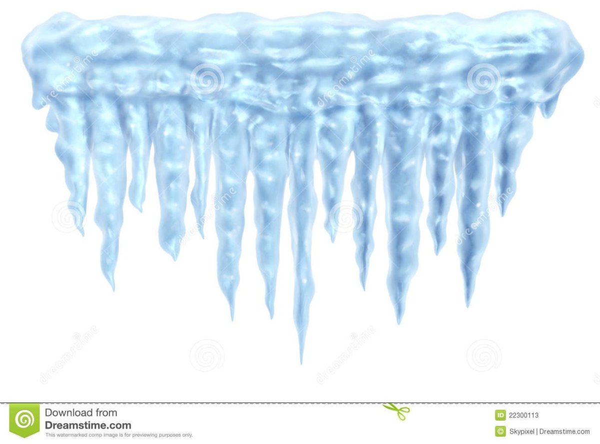 Ледяные сосульки на прозрачном фоне