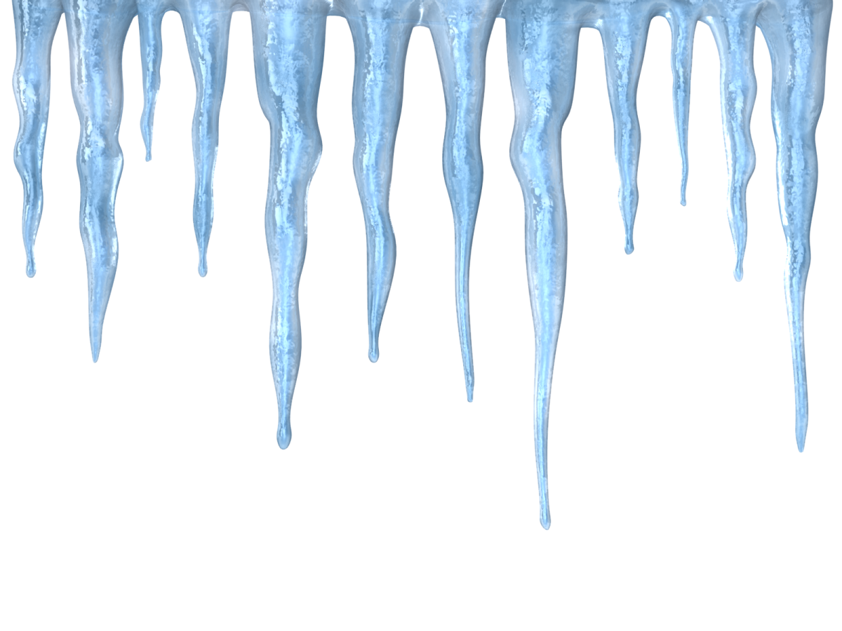 Сосульки на белом фоне