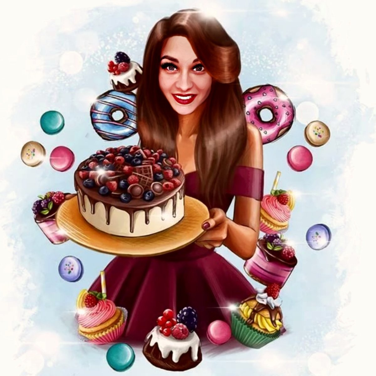 Девушка с пончиком