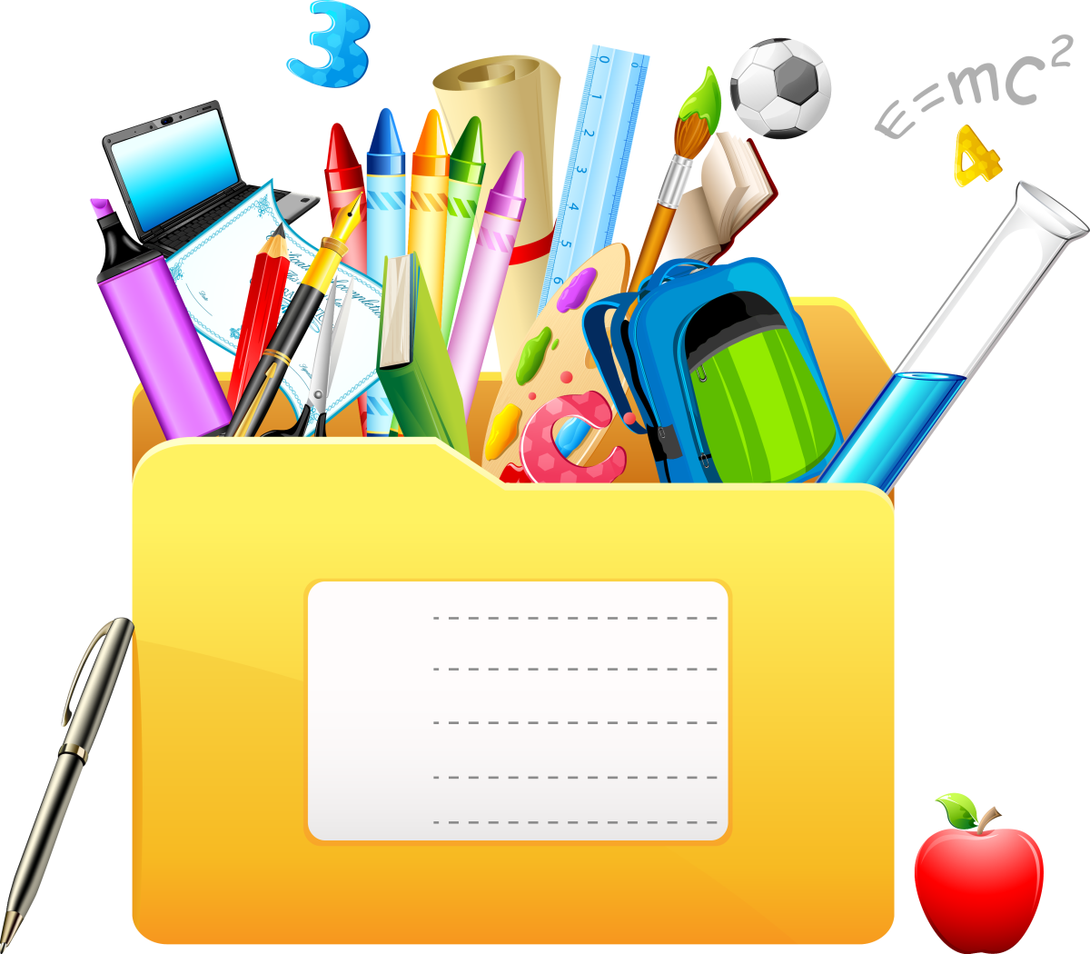Школьные принадлежности иллюстрации