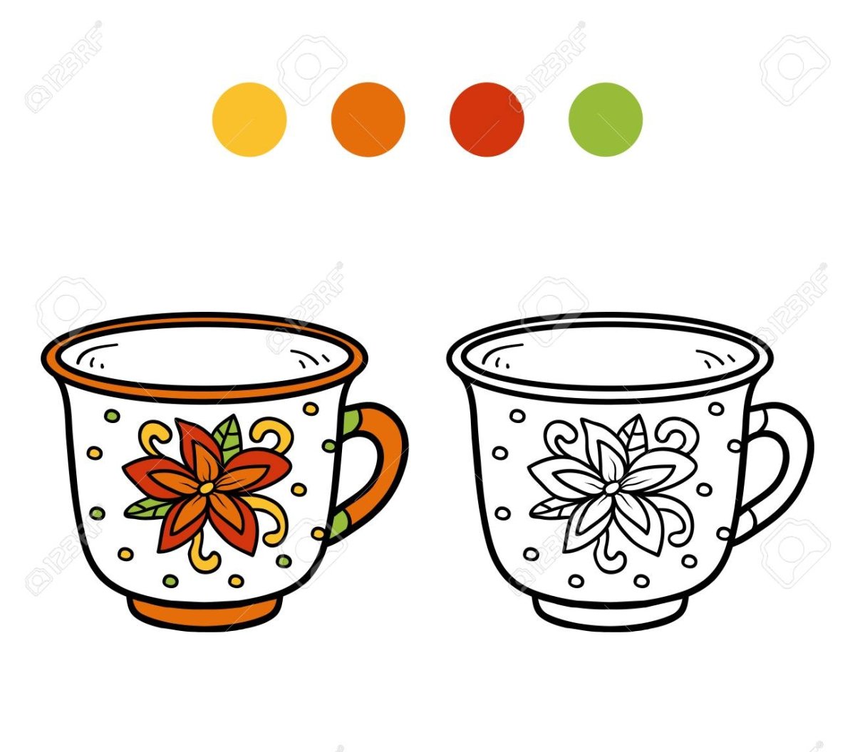 Рисование чашки для детей