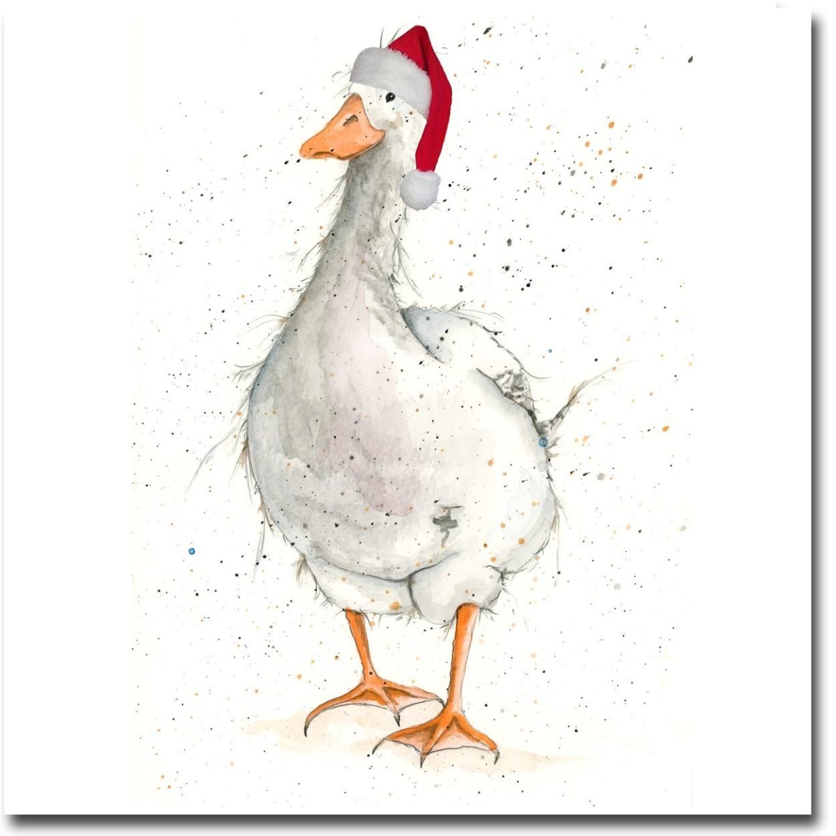 Гусь нарисованный смешной