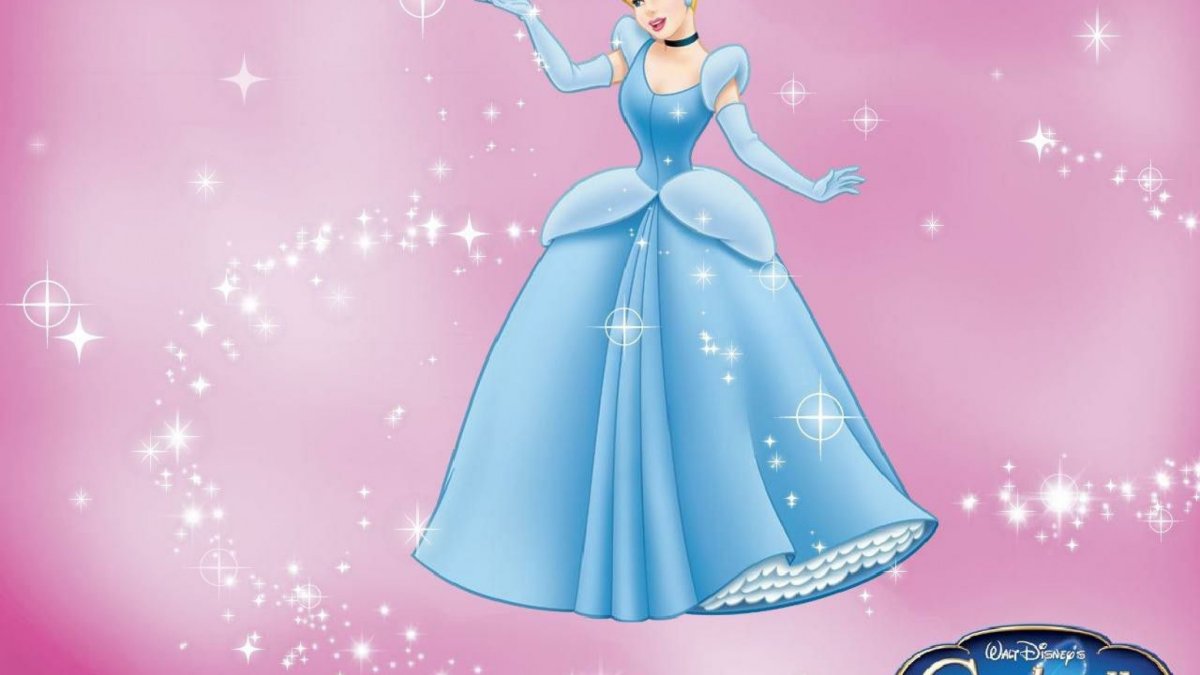 Золушка на голубом фоне