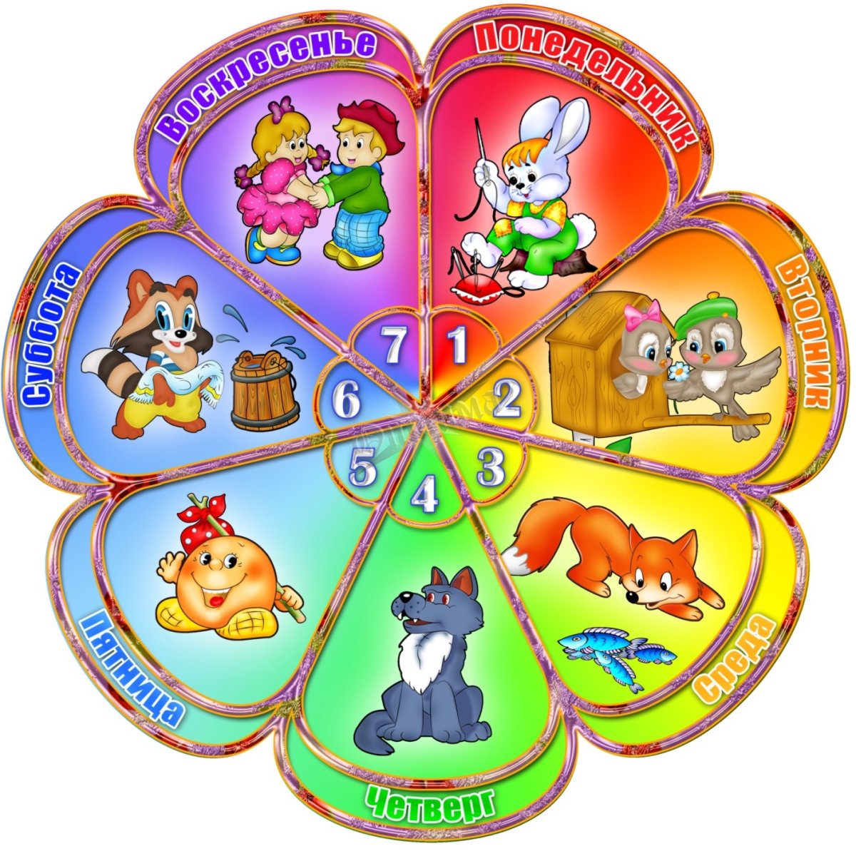 Дни недели для детского сада