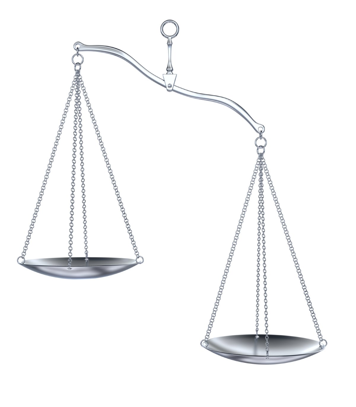 Серебристые весы на белом фоне