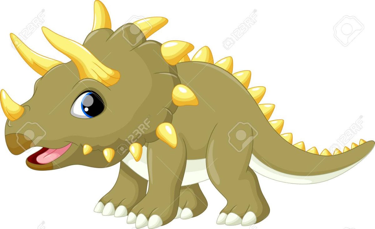 Мультяшный Динозаврик Трицератопс