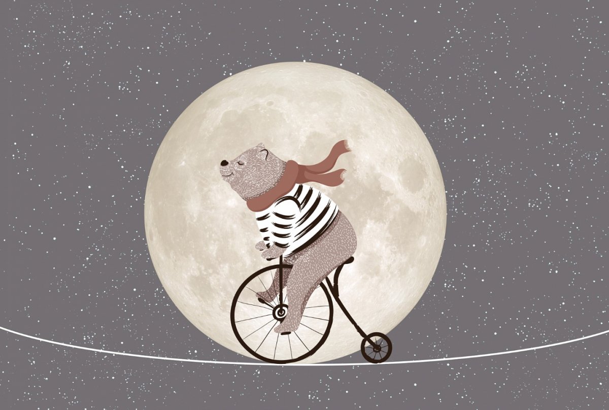 Медвежонок на месяце пряник