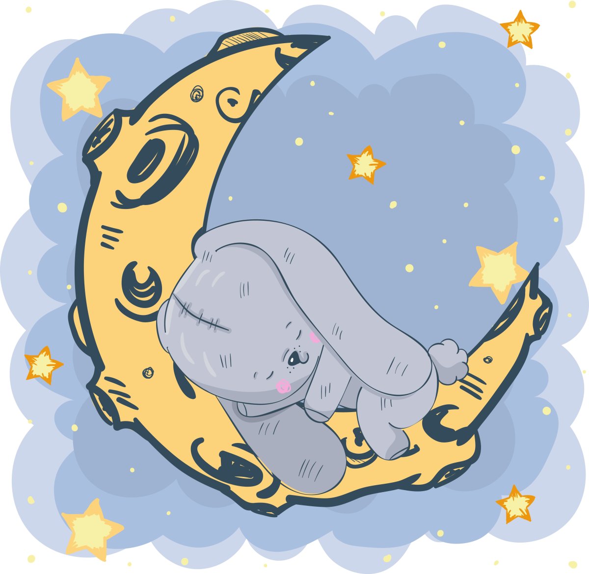 Мишка спит на Луне