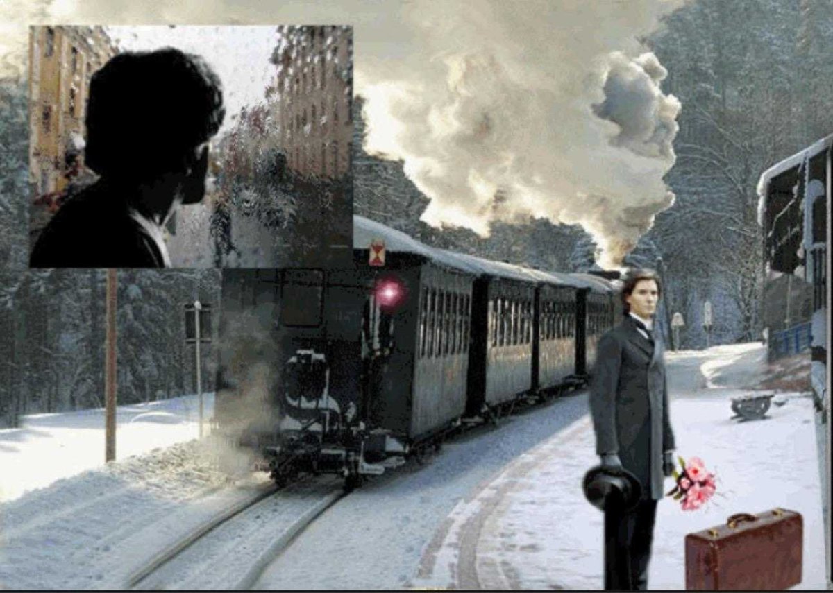 Уходящий вагон поезда