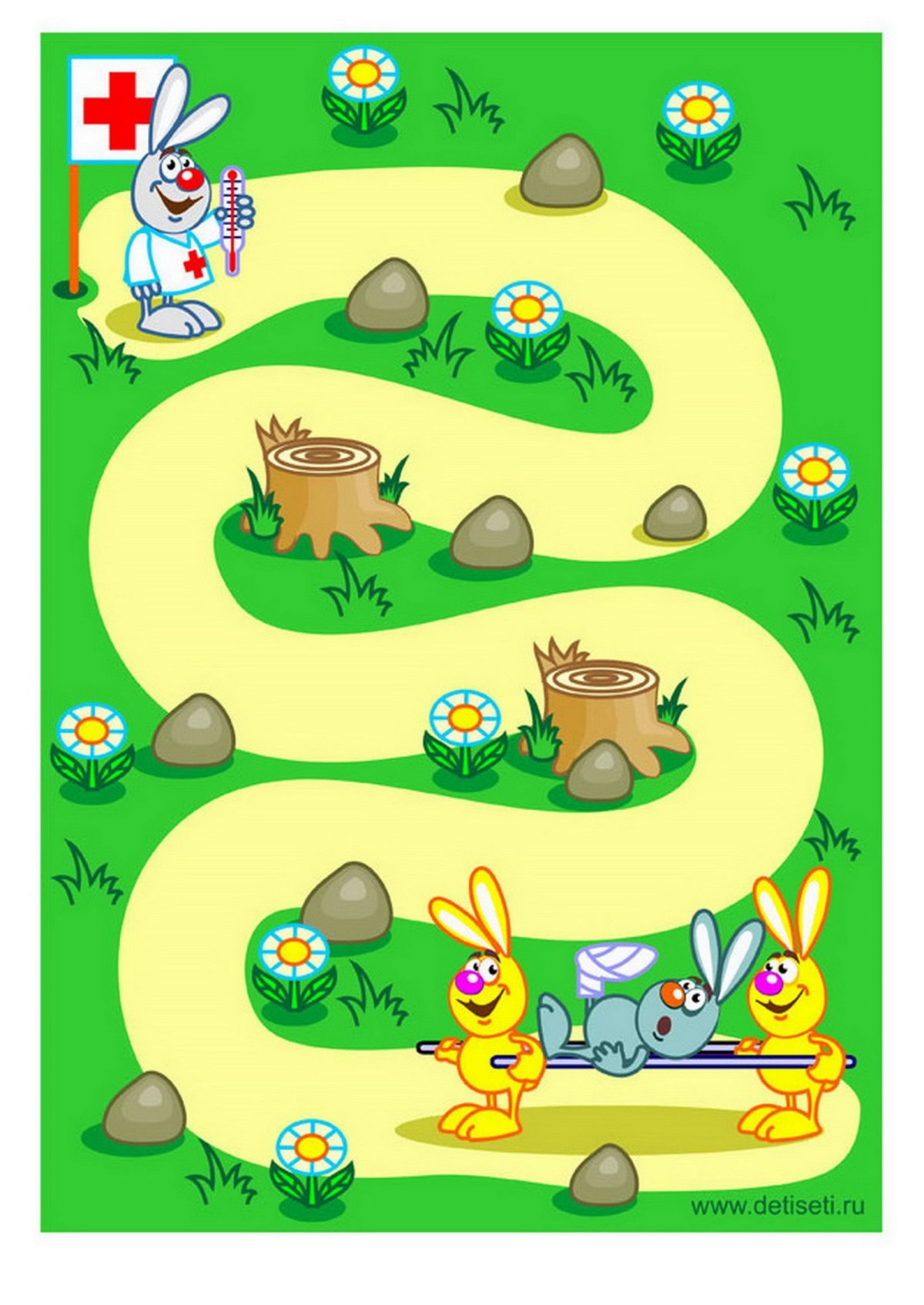 Лесная дорожка в мультяшном стиле