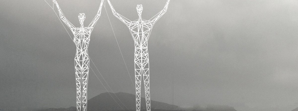 Опоры электропередач в Исландии