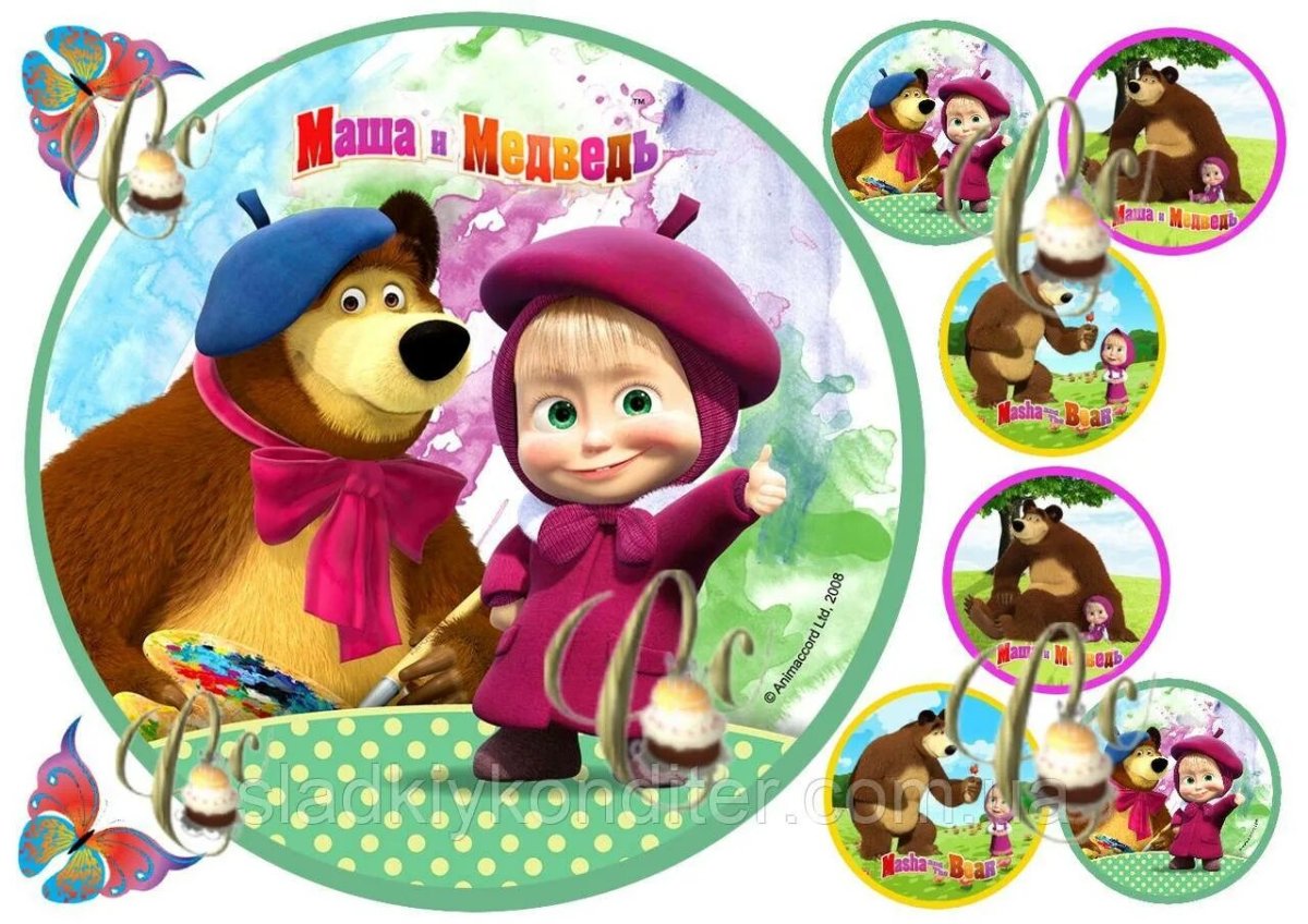 Маша и медведь сахарная печать