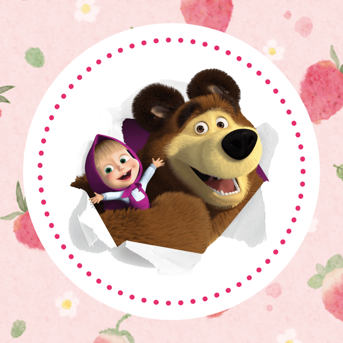 Торт Маша и медведь с фотопечатью