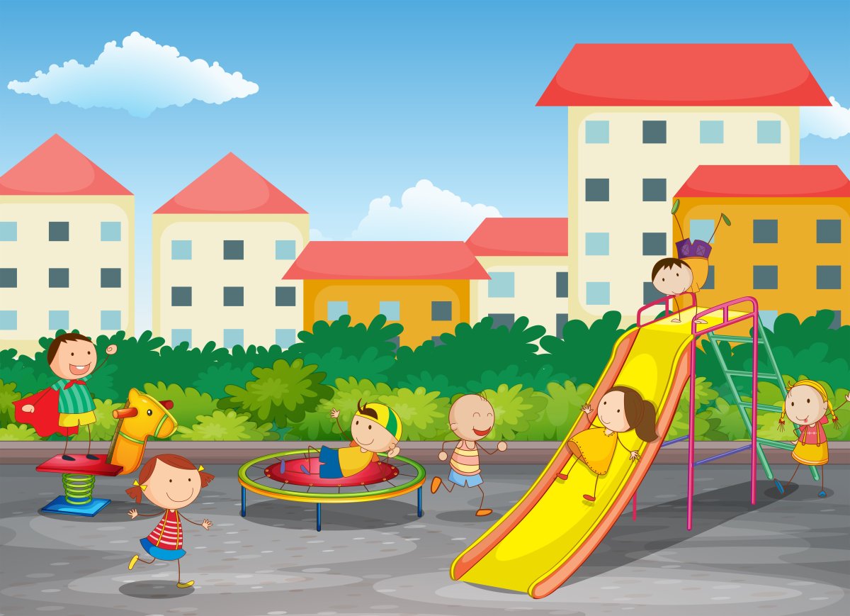 Детский двор мультяшный
