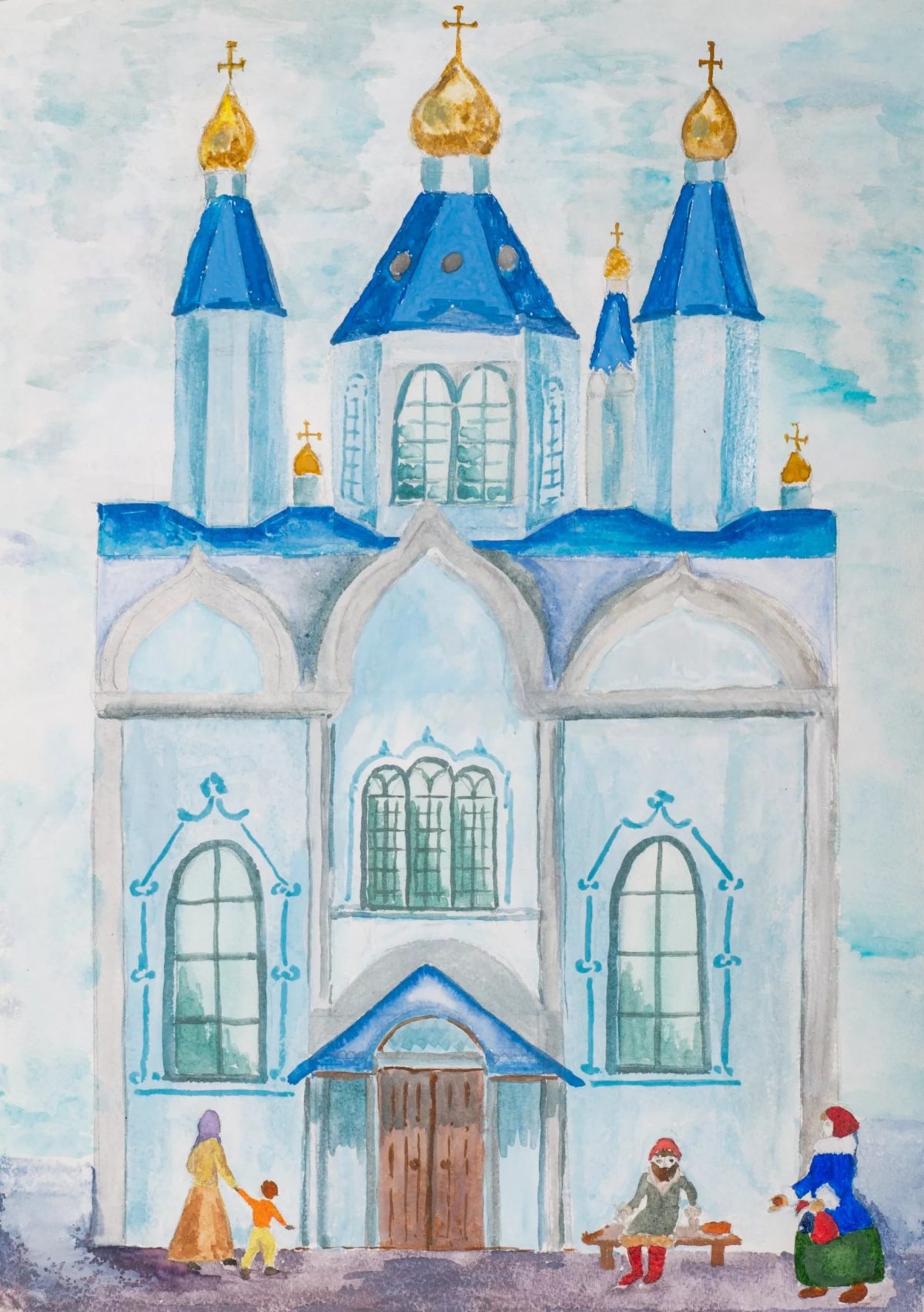 Православный храм рисунок