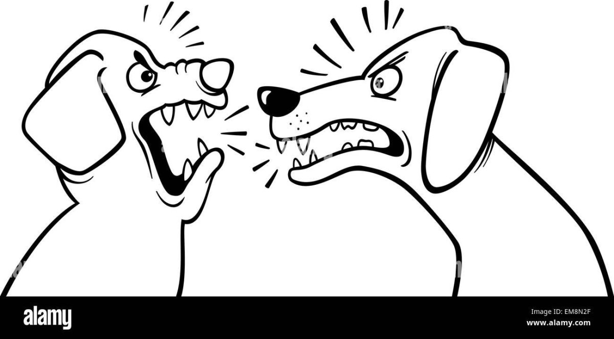 Собака лает раскраска