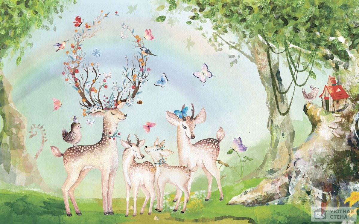 Фреска с оленями