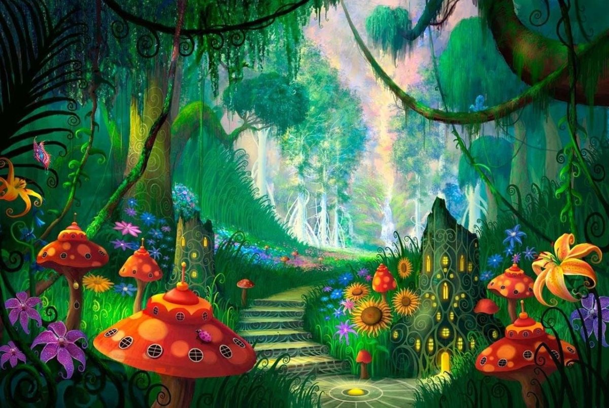 Волшебное дерево акварелью