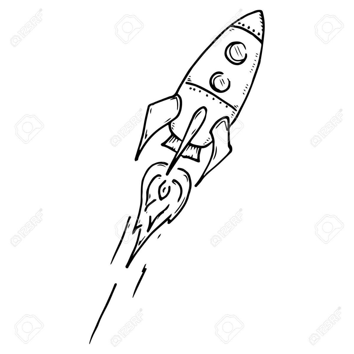 Ракета раскраска Минимализм