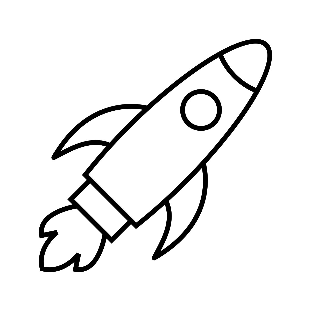 Рисунок ракеты тонкой линией
