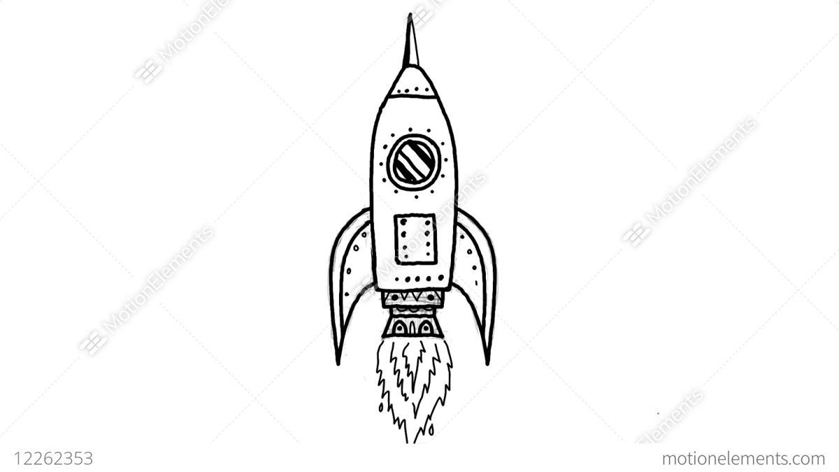 Ракета в космосе карандашом