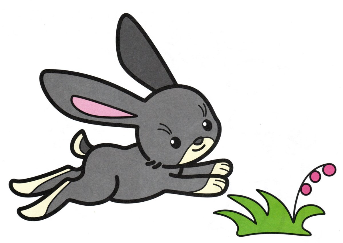 Зайчик прыгает разукрашка