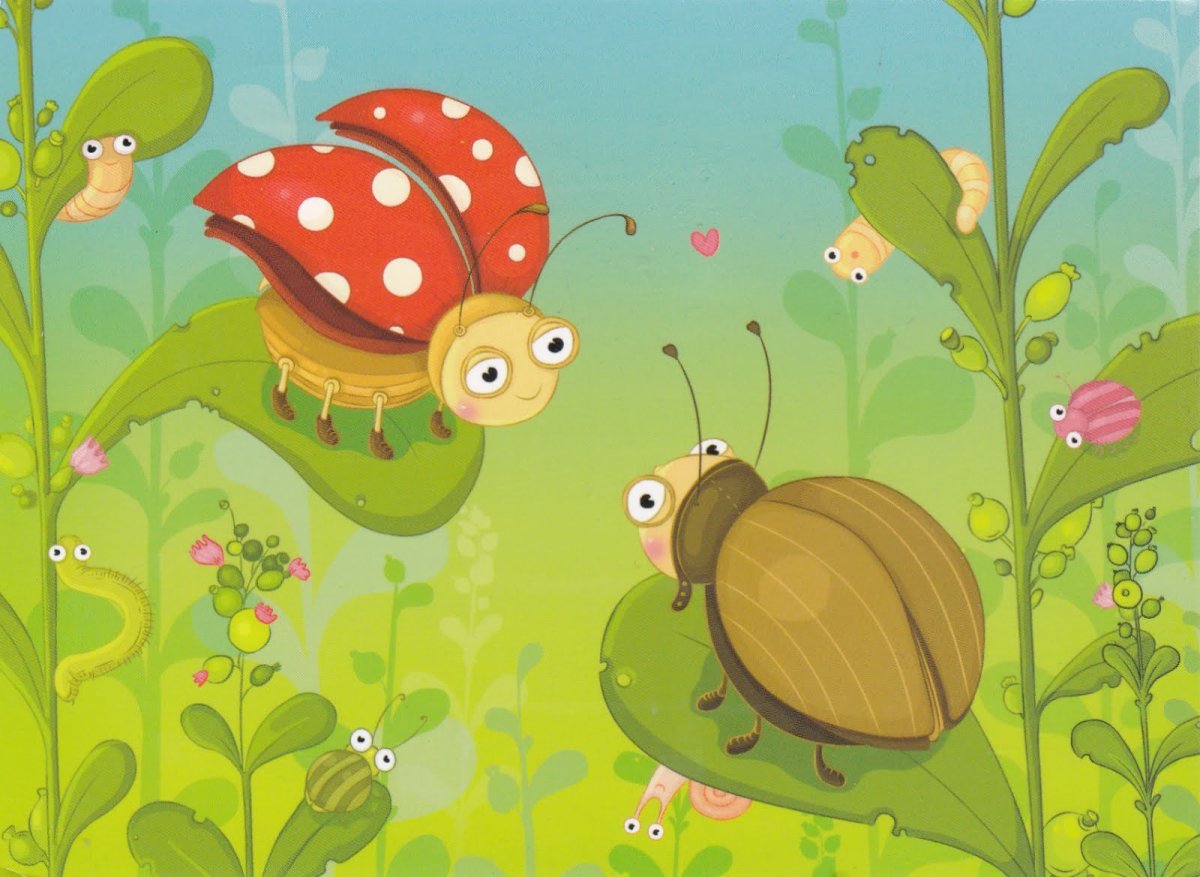 Смешной Жук на прозрачном фоне