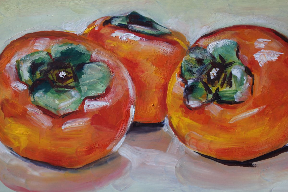 Хурма акварелью Этюд