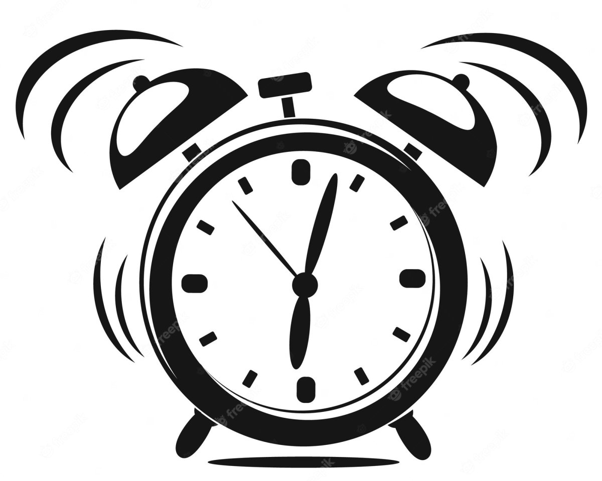 Значок часы черный