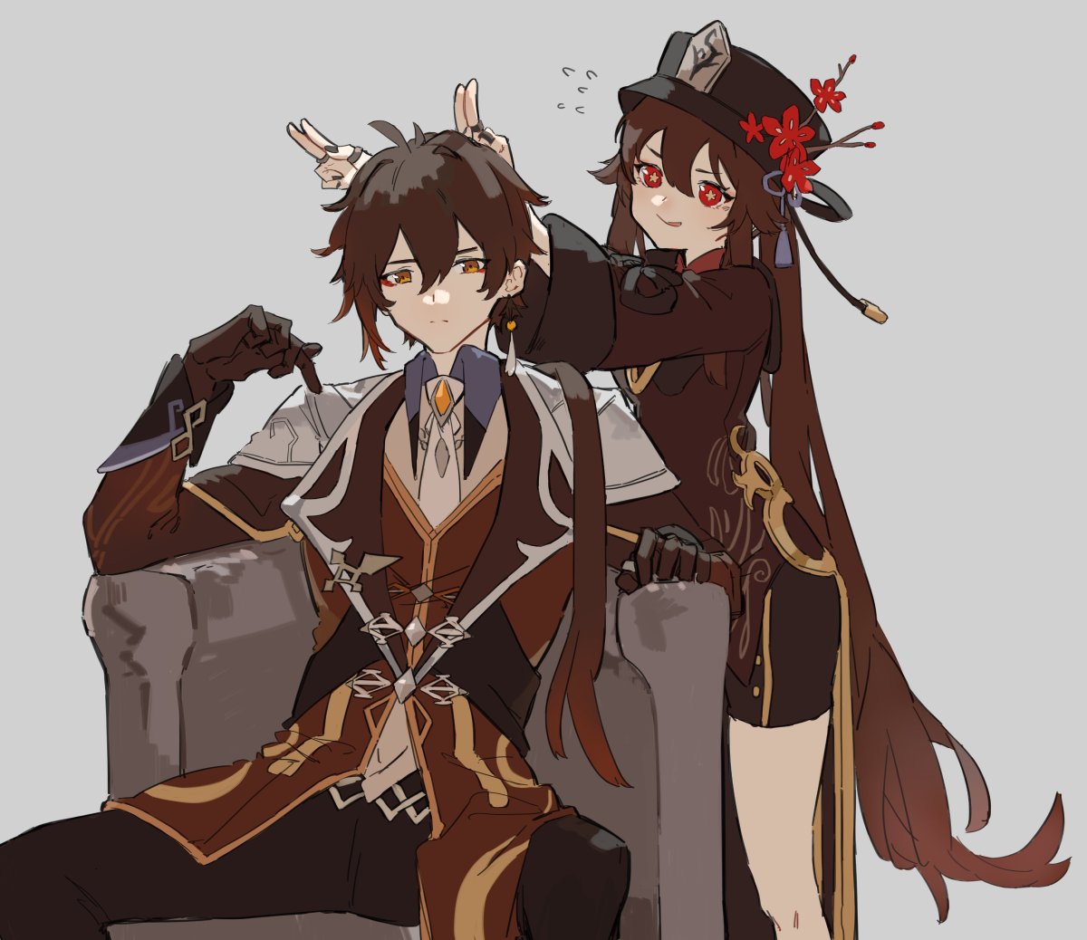 Геншин Импакт ху Тао и Сяо