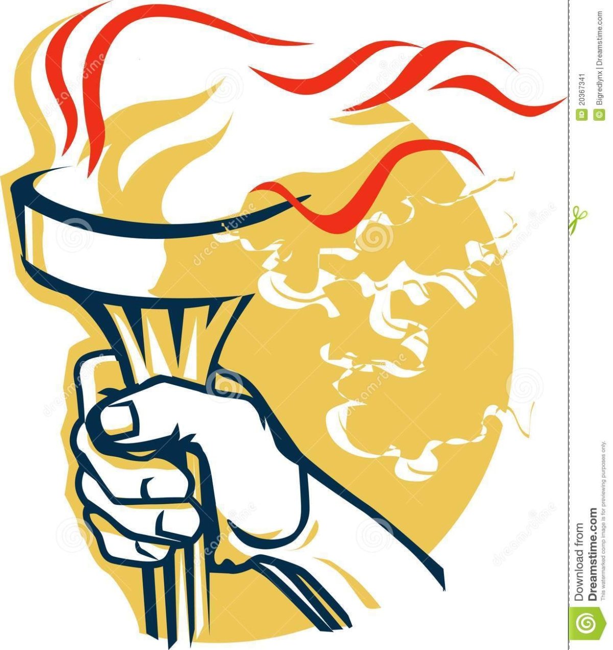 Логотип факела с огнем