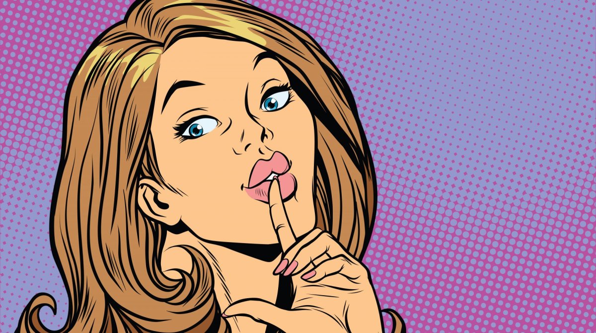 Поп арт девушка с пальцем