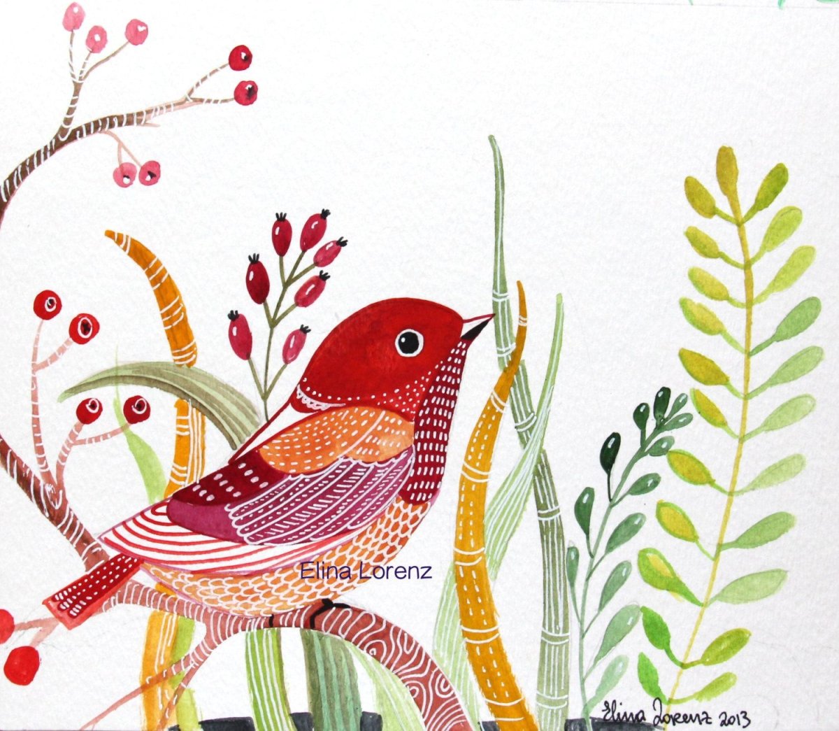 Соловей рисунок